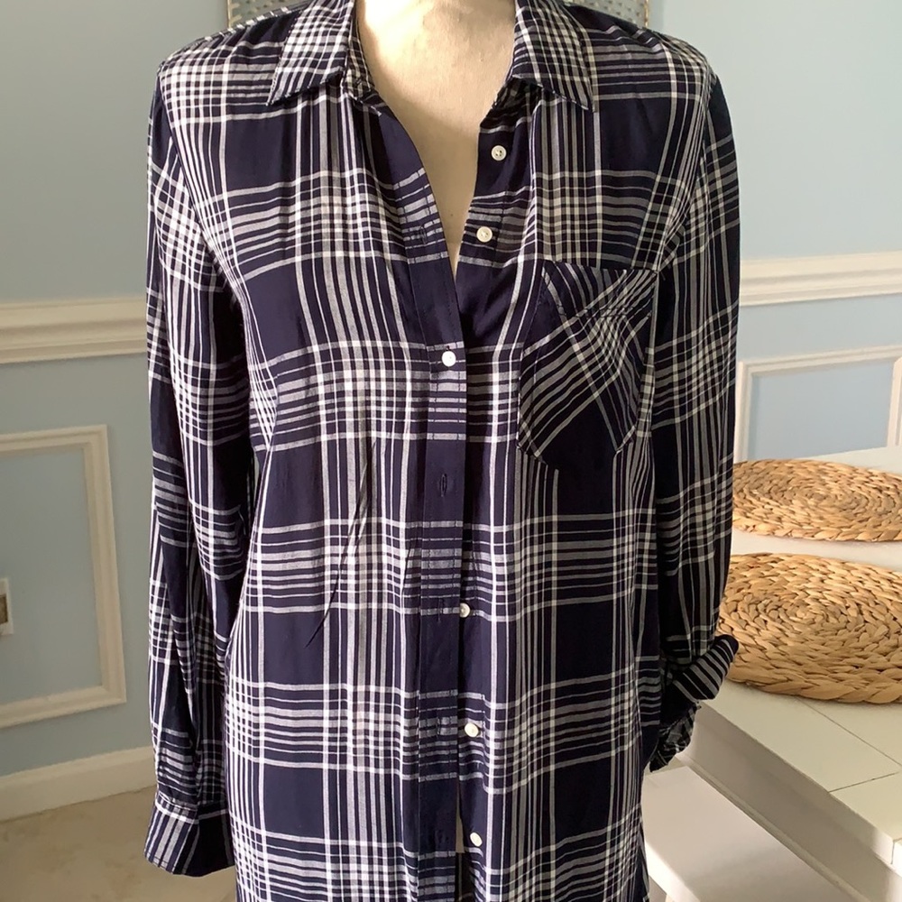 Plaid buttoned down duster - Picture 2 of 7